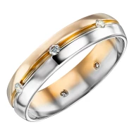 Золотое обручальное кольцо классическое с бриллиантом (арт. 701-233)