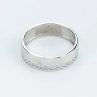 Серебряное обручальное кольцо американка с куб.окс.циркония (арт. 10073р)