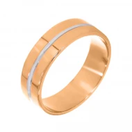 Золотое обручальное кольцо комбинированное (арт. ОКЗ016Р)