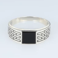 Серебряное кольцо с ониксом (арт. 177к)