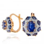 Золотi сережки з діамантами з сапфіром (арт. 55-ER5330-1875)