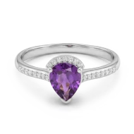 Серебряное Кольцо с аметистом (арт. 1915/1p-АМЕТ)