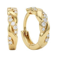 Золотые серьги-конго с куб.окс.циркония (арт. 4010017ж)