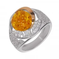 Серебряное Кольцо с им. янтаря (арт. 0402.10)