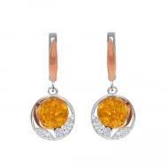 Срiбнi Сережки з ім. бурштина (арт. 0402.50)
