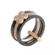 Золотое кольцо с керамикой (арт. 1129ч006а)