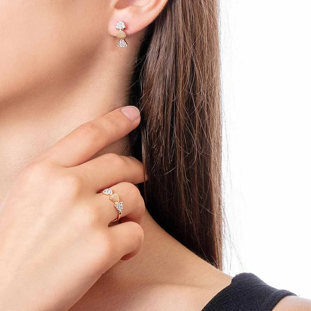 Кольцо из красного золота 585° с фианитом, арт. 380457 (арт. 380457)