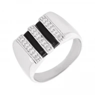 Серебряное Кольцо с ониксом им. (арт. ПЧ076)