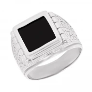 Серебряное Кольцо с ониксом им. (арт. ПЧ130.1)