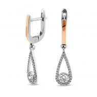 Срiбнi сережки-підвіски з куб. окс. цирконію (арт. 887С.Rh)