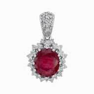 Золота підвіска з діамантами з рубіном (арт. 55-110-514-1151-1300)