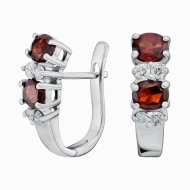 Золотi сережки з діамантами з гранатом (арт. 55-0105365-543-760)