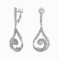 Золотые серьги-подвески с бриллиантами (арт. 36-2116-600-7155-2050)