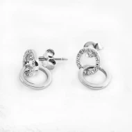 Срiбнi сережки-пусети з фіанітом (арт. С2Ф/1370)