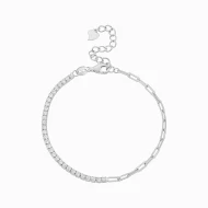 Срiбний Браслет з фіанітом плетіння Фантазійне (арт. 550270б)