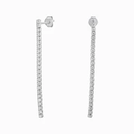 Серебряные серьги-подвески с фианитом (арт. 521146б)