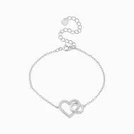 Серебряный Браслет с фианитом плетение Якорное (арт. 550403б)