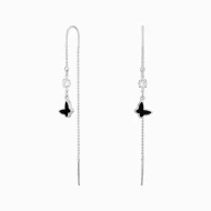 Серебряные серьги-протяжки с эмалью (арт. 521026бч)