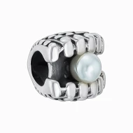 Срiбна намистина (Шарм) з перлами (арт. 580794б)