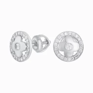 Серебряные серьги-пусети с фианитом (арт. R204cP)