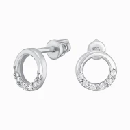 Серебряные серьги-пусети с фианитом (арт. А178сР)