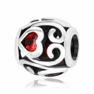 Серебряная бусина (Шарм) с фианитом (арт. П5ФГ/7037)