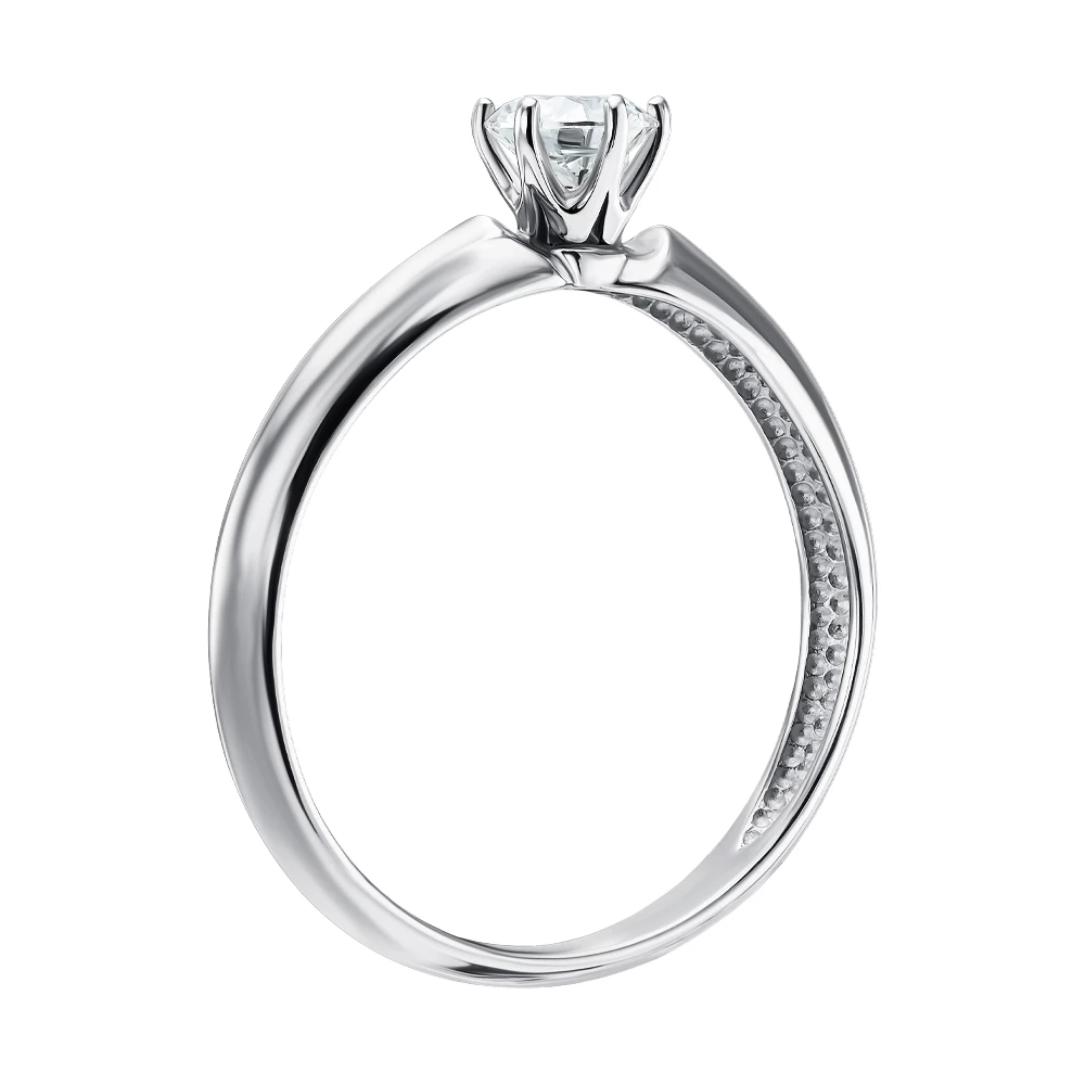 Каблучка з білого золота 585° з діамантом 0,23ct, арт. 153.4б (арт. 153.4б)