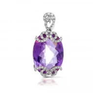 Золота підвіска з діамантами з аметистом (арт. RG-32153-12.200-1347)