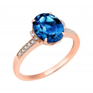 Золотое кольцо с топазом london blue (арт. 1190602101)