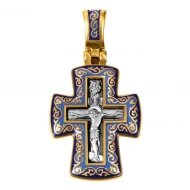 Серебряный крестик с эмалью (арт. 103.071)