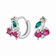 Серебряные серьги-конго с фианитом (арт. 9520458цв)