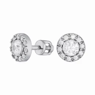 Серебряные серьги-пусети с фианитом (арт. А028сР)