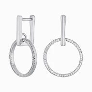 Серебряные серьги-подвески с фианитом (арт. R166сР)