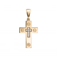 Золотой крестик с фианитом (арт. 580126)