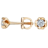 Золотi сережки-пусети з діамантами (арт. 17)