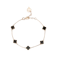 Золотой браслет с ониксом плетение Якорное (арт. 2020014)