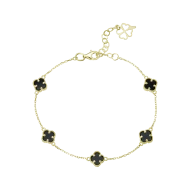 Золотой браслет с ониксом плетение Якорное (арт. 2020014ж)
