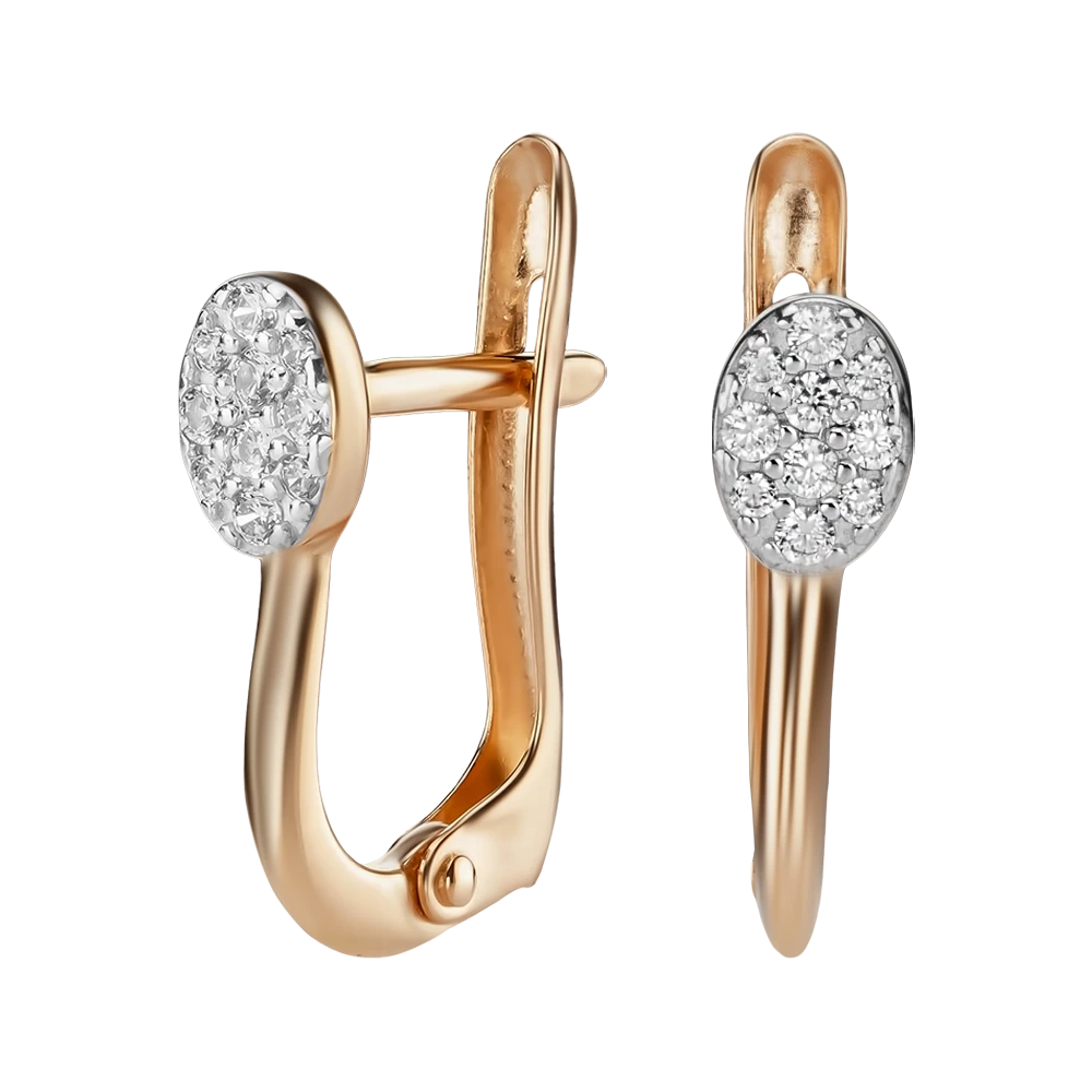 Золотые Серьги с фианитом (арт. 420360)