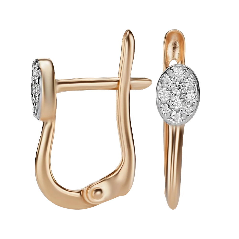 Золотые Серьги с фианитом (арт. 420360)