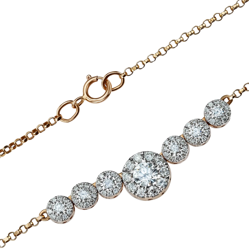 Золотое колье с бриллиантами (арт. E25017-9.200-4408)