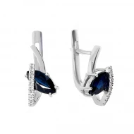 Золотi сережки з діамантами з сапфіром (арт. 22052)