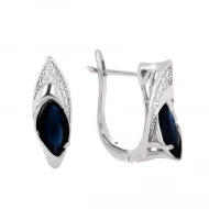 Золотi сережки з діамантами з сапфіром (арт. 22300)