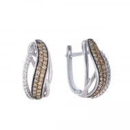 Золотые серьги с бриллиантами (арт. C84-E39396-5б)