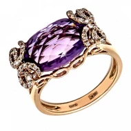 Золотое кольцо с бриллиантами с аметистом (арт. RG-32153-12.200-1529)