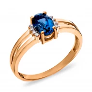 Золотое кольцо с топазом london blue (арт. 140657Пл)