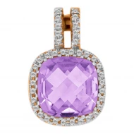 Золота підвіска з діамантами з аметистом (арт. 119634-11.200-490)