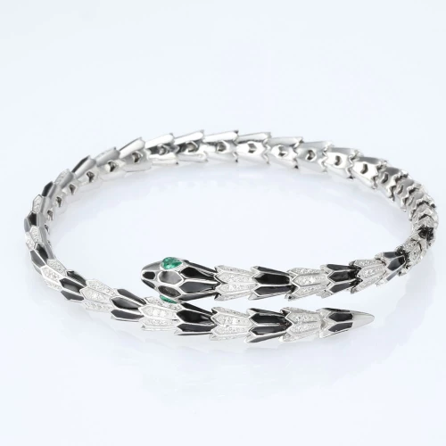 Серебряный Браслет с эмалью плетение Фантазийное (арт. 9550395зб)