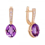 Золотi Сережки з аметистом (арт. 113-1344)