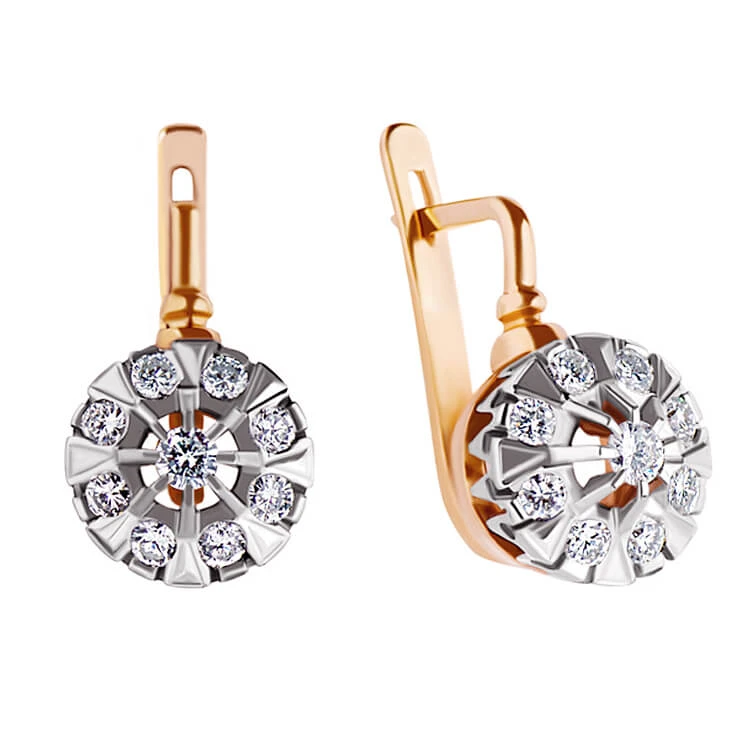 Золотi сережки з діамантами (арт. 702-254)