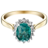Золотое кольцо с бриллиантами с изумрудом (арт. 701-903и*)